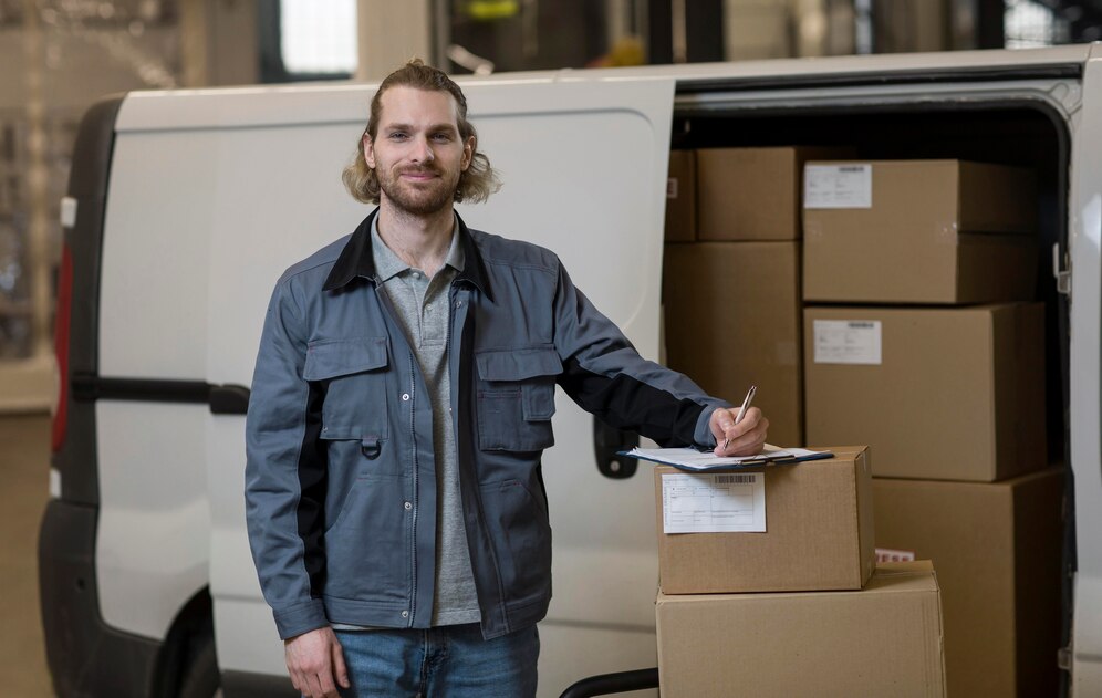 hombre sonriente tiro medio trabajando 23 2148943316